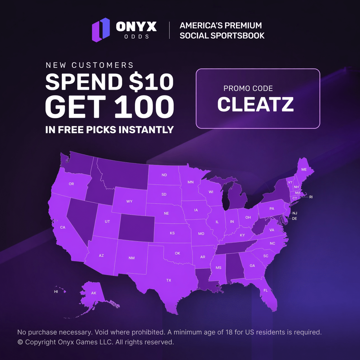 onyx odds best bonus with legal states map