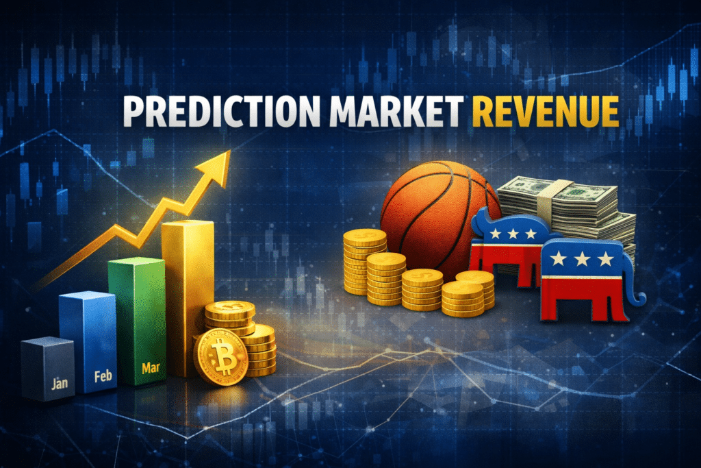 Prediction Market Revenue: Monthly Fees & Volume by Platform - CLEATZ