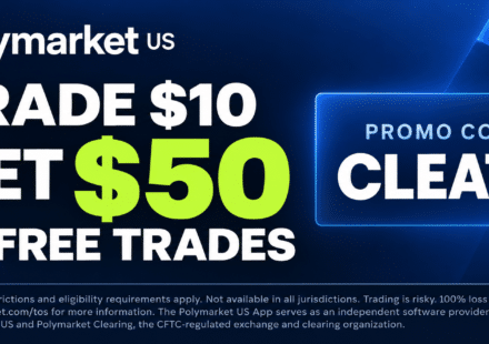 Polymarket promo code CLEATZ: trade $10 and get $50 in free trades.