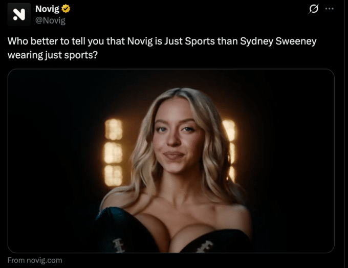 Sydney Sweeney Novig ad campaign