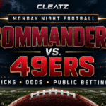 Commanders vs. 49ers Monday Night Football picks, odds and public betting preview from CLEATZ.