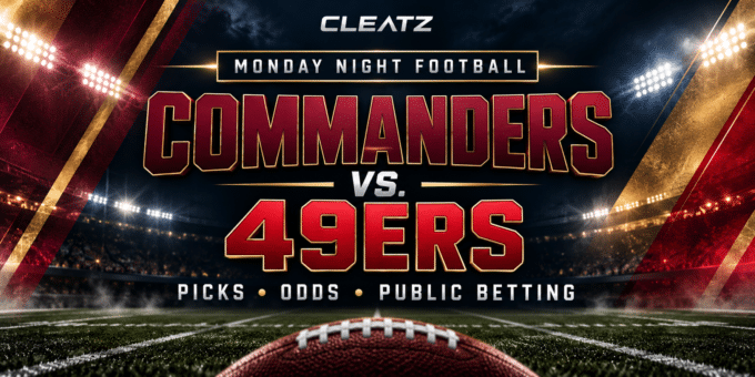 Commanders vs. 49ers Monday Night Football picks, odds and public betting preview from CLEATZ.