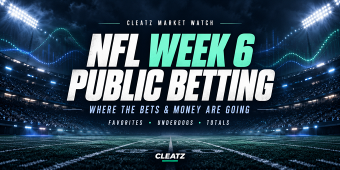 CLEATZ NFL Week 6 public betting report covering favorites, underdogs and totals.